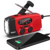 Esky Emergency Hand Crank Radio with 3 LED Flashlight, AM/FM/NOAA Portable Weather Radio with 2000mAh Power Bank Phone Charger, Solar Powered Rechargeable Radio for Indoor Survival Camping, SOS Alarm