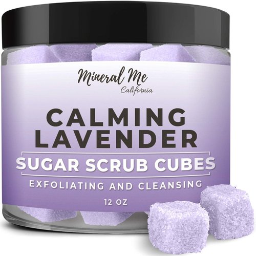 Exfoliating Body Scrub - 12oz LAVENDER Sugar scrub cubes w/Mango Butter &amp; Shea butter- Ultra Hydr...