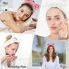 Casoty 6 Pcs Make Up Headbands, Bow Hair Band, Soft Coral Fleece Facial Headband, Spa Headband for Washing Face, Towel Headband for Face Washing Shower Skin Care Yoga