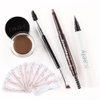 evpct Eyebrow Stamp Pencil Kit for Eyebrows, Makeup Brow Stamp Trio Kit with Waterproof Eyebrow Pencil, Eyeliner, Eyebrow Pomade, 10 Eyebrow Stencils and Dual-ended Eyebrow Brush, Kit-05# SOFT BROWN