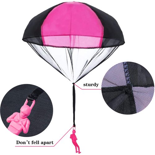 NANASO Parachute Toy, No Tangle Throw Throwing Parachute Men, Outdoor Children's Paratrooper Toy, Hand Throw Parachute Army Man (Pink,Red,Blue,Green,Camouflage)
