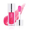 ZHISHUDL Plumping Lip Oil Lip Glow Oil Lip Gloss Oil Lip Stain Long Lasting Hydrating Non-sticky Big Brush Head Glitter Shine Clear Lip Oil Tinted for Lip Care and Dry Lips -015 Cherry Red