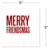 Merry Friendsmas Cocktail Beverage Napkins (20 pcs) Red & Green Foil Friends Christmas Holiday Party Decorations by Nerdy Words