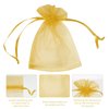 Boshen 100/200PCS Organza Gift Candy Sheer Bags Mesh Jewelry Pouches Drawstring Bulk for Wedding Party Favors Christmas (3" X 4"(100PCS), Gold)
