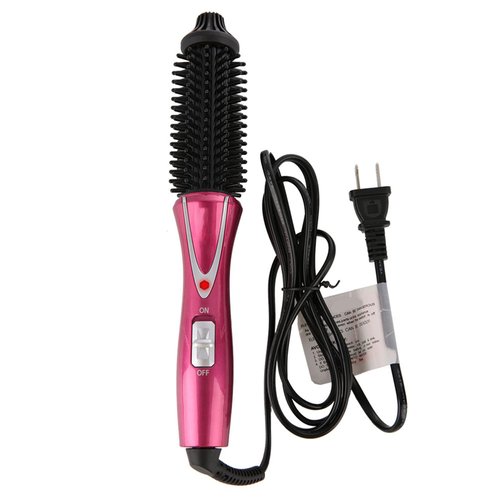 Brush Curling Iron, Heated Curling Brush, Portable Foldable Mini Curling Brush, Comb Tooth Anti scalding Curling Iron Brush, Suitable for All Hair Types (US Plug 100-240v)