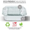 Stock Your Home 1 Lb Small Aluminum Pans with Lids (50 Pack) Foil Pans + Clear Plastic Lids, Disposable Cookware, Takeout Trays with Lids - To Go Disposable Food Containers for Restaurants & Catering