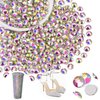 400PCS SS30/6mm Crystal Rhinestones (Crystal AB), Bedazzling Flatback Glass Rhinestones for Crafting DIY Nail Art Makeup Decoration, Gems Diomand Charms for Tumbler Shoes Clothing Mug