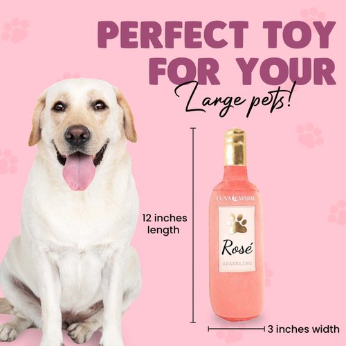 LunaMarie - Premium Pet Toys Made from, Adorable Squeaky Toys for Puppies & Dogs | Squeaky Pet Toy | Durable Cute & Ultra Soft Plush for Play Time (Rosé Wine)