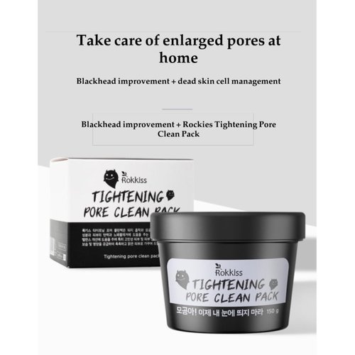 ROKKISS Pore Tightening & Cleaning Mask (5.3oz) - Deep Cleansing Mask for Blackhead Removel, Pore Reducing & Tightening. Kaolin, Allantoin, Bentonite. Korean Skin Care