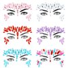 Generic Mermaid Face Gems Glitter Crystals Face Stickers Gems Rhinestone Body Temporary Tattoos for Makeup Rave Party Design
