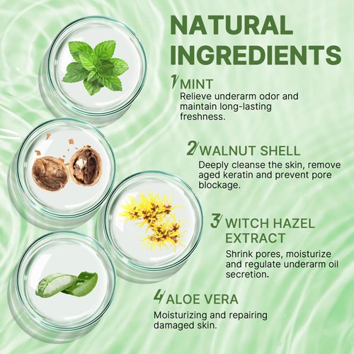 Peppermint Underarm Detox Scrub,Armpit Detox For Women,Body Scrub & Detox Cleanse,Body Exfoliator Scrub For Deeply Cleanses,Exfoliates,Moisturizes&Relieves Odor,for Armpits,Elbows,Knee & Whole Body