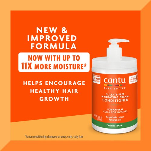 Cantu Sulfate-Free Hydrating Cream Conditioner with Shea Butter for Natural Hair, 25 fl oz