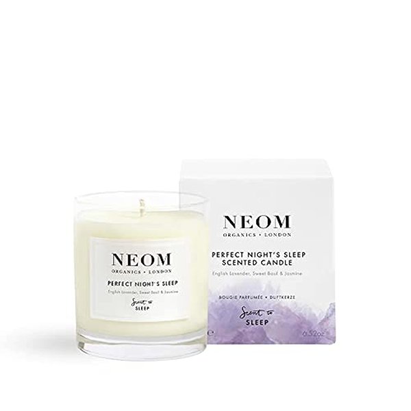 NEOM - Perfect Night's Sleep Candle, 1 Wick | Lavender, Sweet Basil & Jasmine | Scented Candles for Home | Luxury Aromatherapy Candles | Essential Oil Candles | Calm & Relax | Signature Sleepy Scent