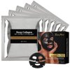 Bio-Collagen Face Mask - Deep Collagen Wrinkle Lifting Mask - Pack of 5 Black Facial Masks for Overnight Firming and Hydration - Enhanced Skin Elasticity, Infused with Collagen Essence