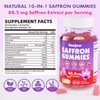 Saffron Gummies for Adult Kids - with Saffron 88.5mg, Vitamins D3 & B6, Magnesium, Zinc, Ashwagandha, L - Theanine, St. John's Wort - Supports Mood & Focus, Vegan, Raspberry Flavor, 60 Gummies