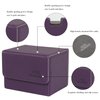 AEGIS GUARDIAN Card Deck Box for MTG, Commander Deck Box Hold 120+ Sleeved Cards, Leather Strong Magnet Card Deck Case Holder for Magic Cards TCG CCG, Purple