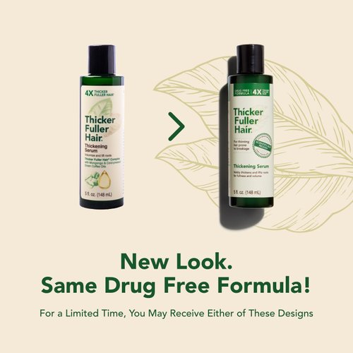 Thicker Fuller Hair Thickening Serum - Thinning Hair Treatment - Hair Volumizer Serum with Natural Ingredients - Fights Breakage - 5 oz