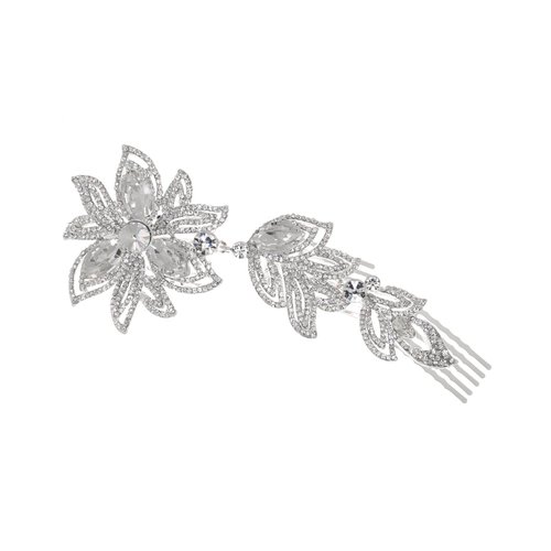 SAMKY Floral Crystal Prom Bridal Wedding Hair Comb T1079