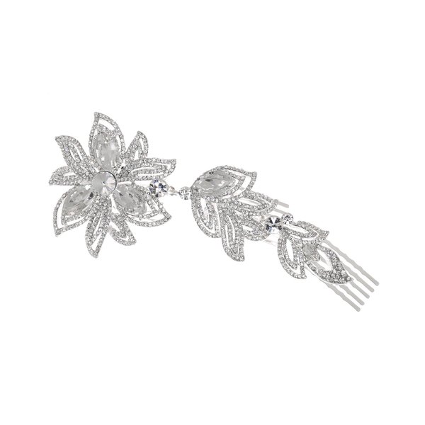 SAMKY Floral Crystal Prom Bridal Wedding Hair Comb T1079