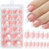 Lifextol 240pc French Tip Press on Nails Short Fake Nails with Glue and Adhesive Tab, False Acrylic Nails Press on Nails Square Nail Tips Artificial Glue on Nails Press ons Fingernail Stick on Nails