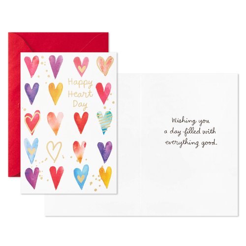 Hallmark Pack of Valentines Day Cards, Happy Heart Day (6 Valentine's Day Cards with Envelopes)