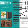 Manicure Set, Professional Nail Clippers Pedicure Kit 26 Pieces Nail Care Tools for Travel & Grooming (Black)