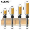 XDENGP 4 PCS Pattern Flush Trim Router Bit Set 1/4 Inch Shank, Top Bearing Flush Cut Trim Router Bit for Woodworking, Cutting Diameter: 1/2", Cutting Length: 1/2", 3/4", 1", 1-1/2"