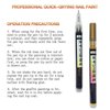 LOKFAR 4 Pieces Nail Art Pens Nail Art Graffiti Pen Set, Waterproof Drawing Painting Liner Brush Fine Tip Nail Pen, for DIY Abstract Lines and Flower Pattern Design (Black+White+Golden+Silver)