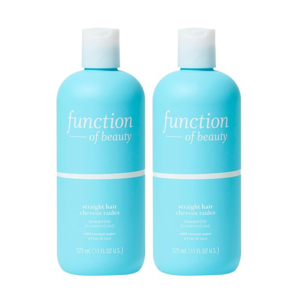 Function of Beauty Customizable Shampoo for Straight Hair, 11 oz Each (2-Pack) - Sulfate Free Shampoo Formulated with Coconut Water to Hydrate & Moisturize