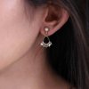 Sttiafay Vintage Black Crystal Teardrop Earrings Crystal Tassel Drop Earrings Gold Pearl Stud Earrings Black Onyx Earring Jewelry for Women
