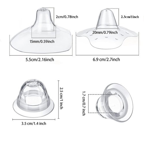 12 Pieces Nipple Cover for Nursing Newborn, Silicone Inverted Nipple Corrector,with Clear Carrying Case Silicone Nipple Extender for Breastfeeding, Flat or Inverted Nipples