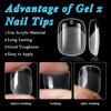 LoveOurHome 420pc Squoval Fake Nails Short Gel x Nail Tips XS Round Square Press on Nails Clear Square Nail Tips Full Cover Short False Artificial Fake Fingernail for Gel x Extension Acrylic Nails