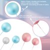 Acmee 115 PCS Ball Cake Toppers - Mini Balloon Cake Decorations Foam Ball Cupcake Picks DIY cake Insert Toppers for Gender Reveal Baby Shower Birthday Party- Blue Pink