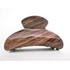 Glossy brown hair claw clip with wood grain effect for thick hair