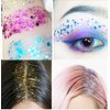 GL-Turelifes Body Glitter Gel, Easy to Apply&Remove 50ml Mermaid Sequins Chunky Glitter for Body Face Hair, Festival Glitter Halloween Costume Makeup Long Lasting Sparkling (Purple)