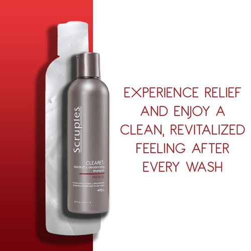 Scruples Clearet Anti Dandruff Shampoo - Professional Deodorizing Shampoo to Soothe Dry & Itchy Scalp From Flaking - Scalp Treatment + Cleanser (8.5 oz)