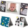Taf Toys Tummy Time Floor Mirror Book Toys for Babies High Contrast Activity Montessori Newborn Toys, Black and White Baby Toys 0 3 6 12 Sensory Infant Toys 0-3 Months Newborn Essential for Tummy Time