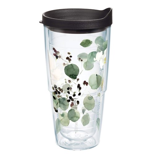 Tervis Kelly Ventura Eucalyptus Made in USA Double Walled Insulated Tumbler Travel Cup Keeps Drinks Cold & Hot, 24oz, Classic