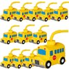 12 Set School Party Favor Gift Supplies School Bus Cups with Straws, Plastic School Bus Shape Cup Reusable School Party Plastic Cups Bulk School Bus Birthday Party Favor for Car Birthday Party