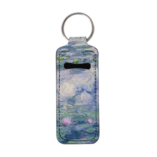 ENLACHIC Van Gogh Keychain Chapstick Holder Clip-on Lip Balm Holder Lipstick Holder Keychain for Women Girls,Monet Water Lily