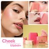 Multi-Purpose Makeup Hydrating Cream Blush Stick, Beauty Solid Moisturizer Stick For Cheek & Eyes & Lips，Waterproof Natural Moisture Smooth Blendable Matte Finish Face Blush Makeup (#04 Orange)