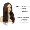 Beweig Long Curly Wavy Brown Wig for Women Middle Part Hair Replacement Wigs Synthetic Heat Resistant Fibers for Daily Use,20"