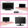 2 Pieces Dollhouse Miniature Furniture 1:12 Doll House Miniature TV Television with Remote Control Dollhouse Mini Model Toy Dollhouse Mini Decoration Accessories