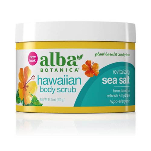 Alba Botanica Hawaiian Body Scrub, Revitalizing Sea Salt, 14.5 Oz