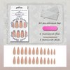 VOTACOS Press on Nails Long Stiletto Nude Fake Nails False Nails with Pure Transparent Glossy Stick on Nails for Women