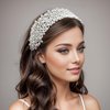 HNYYX White All Pearl Headband Baroque Wide Hair Accessories Bridal Wedding Headpiece Party Prom Headwear for Women Daily Hair Jewelry A16 (white)