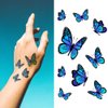 Oottati 2 Sheets Small Tiny Temporary Tattoo Stickers Blue Butterfly
