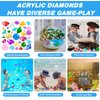 YUJUN 46 PCS Diving Gems Toys,Acrylic Big Diamond Pool Gems with Pirate Treasure Chest Summer Beach Underwater Swimming Toys for Kids Birthday Swimming Pool Party Favors Fish Tank Stuffer (3 Sizes)