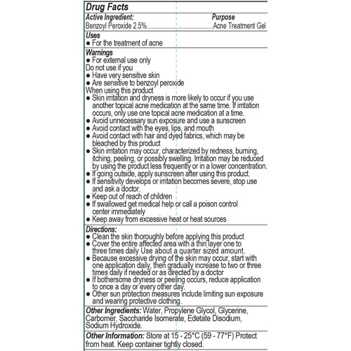 Dr Song 2.5% Benzoyl Peroxide Acne Gel Treatment Lotion (8 oz)