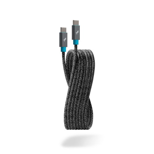 Nimble PowerKnit USB-C to USB-C Fast Charging Cable (3M, Durable Flex Fabric) for MacBook, Laptops, iPad Pro, Android Phones and More, Made from Recycled Plastic and Aluminum
